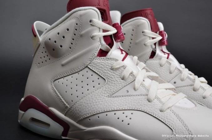 Official Maikesneakers Air Maroon white 6 Jordan 384664-116 Retro 0629